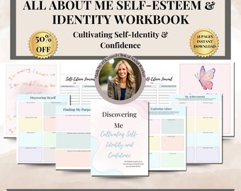 Self esteem worksheets, Self esteem and confidence and self identity worksheets,therapy resources,therapy office decor,teen and kids therapy