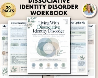 Dissociative Identity Disorder Workbook, DID Therapy Worksheets, Dissociation, Parts Work, Grounding Tools, Trauma Therapy Cards