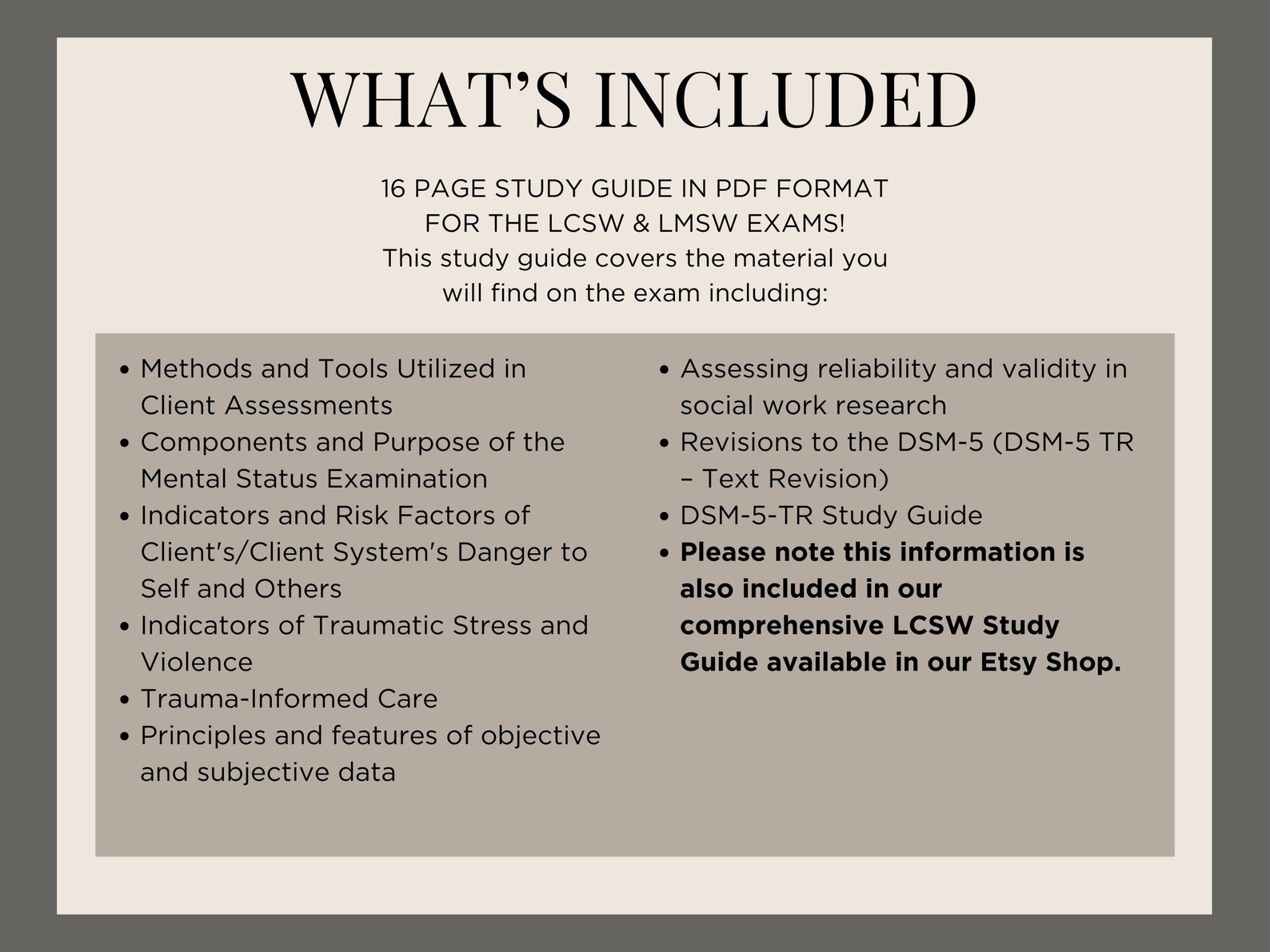 Lsw Study Guide Plan Example Social Work Study Guide,lcsw/lmsw Study Guide,assessment Treatment and ...