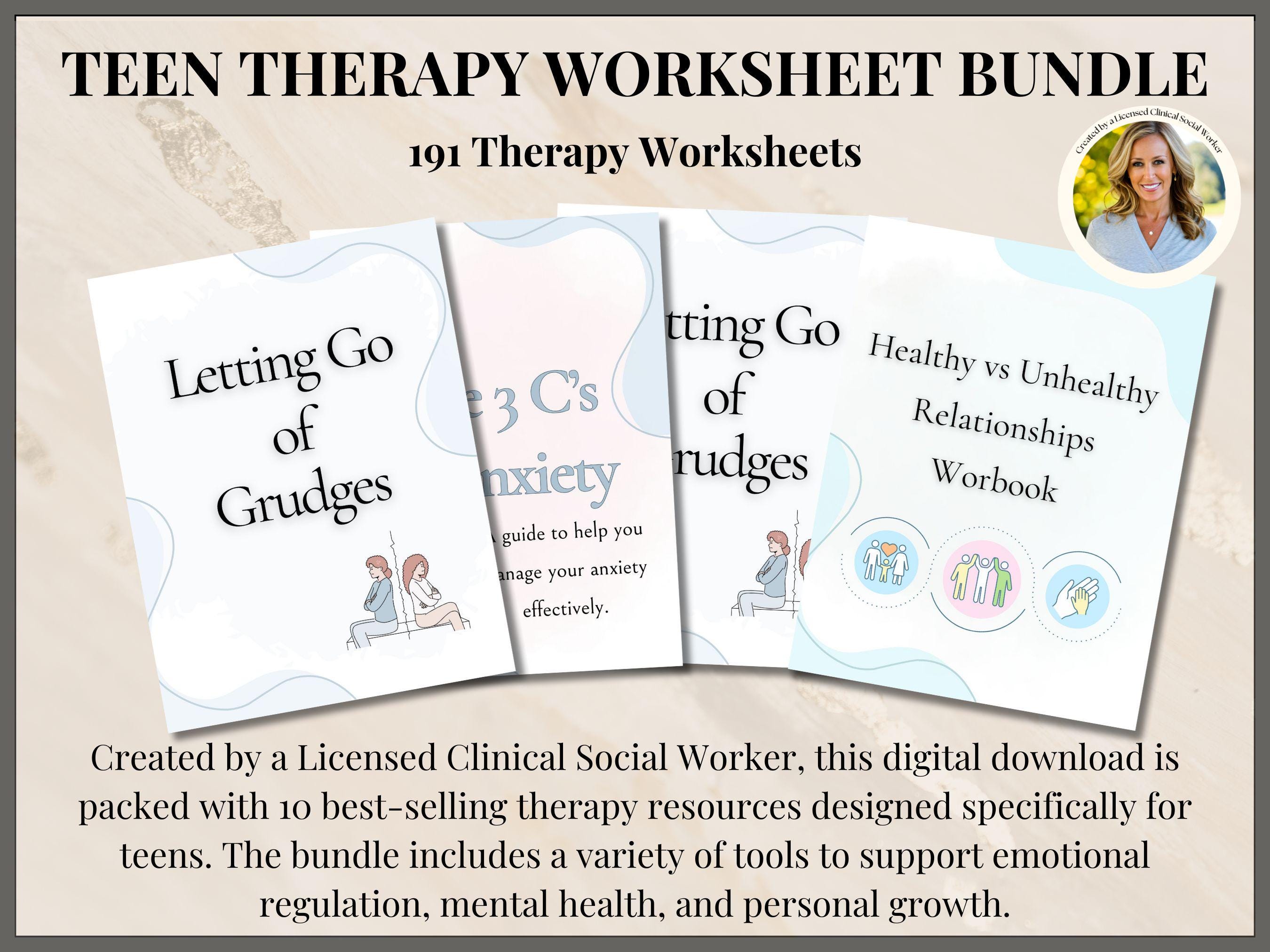 Teen Therapy Worksheet Mega Bundle Life Skills Worksheet Bundle ...