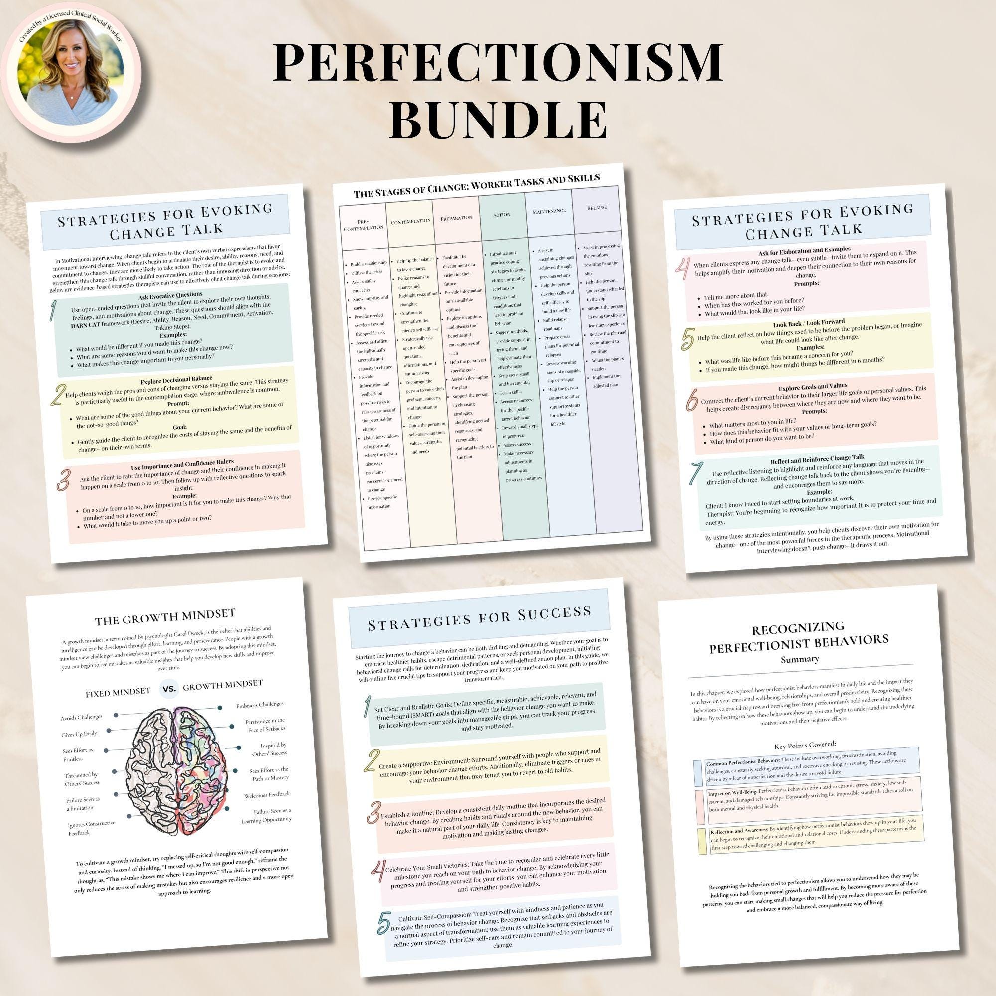 Bundle of tools to break perfectionist habits.