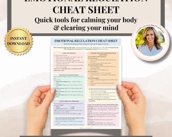 Emotional Regulation Cheat Sheet for therapist & social workers Self Regulation Emotional Regulation Poster + Therapy Worksheet therapy tool