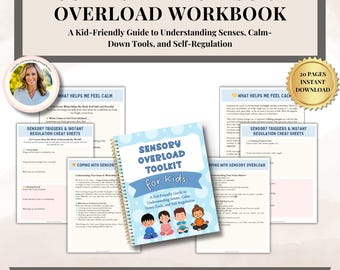 Cuaderno de trabajo sobre sobrecarga sensorial para niños, terapeutas, padres, orientadores escolares y trabajadores sociales, terapia de juego, cuaderno de trabajo para niños neurodivergentes