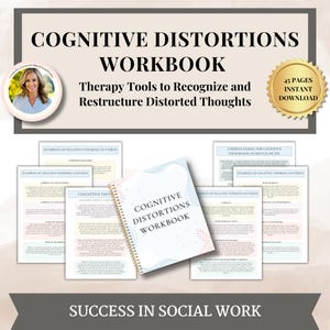 Cognitive distortions worksheets, challenging negative thoughts, therapy worksheets, bpd, coping skills, psychology DBT, CBT, anxiety