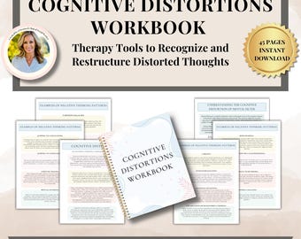 Werkbladen cognitieve vervormingen, negatieve gedachten uitdagen, therapiewerkbladen, bps, copingvaardigheden, psychologie DGT, CGT, angst