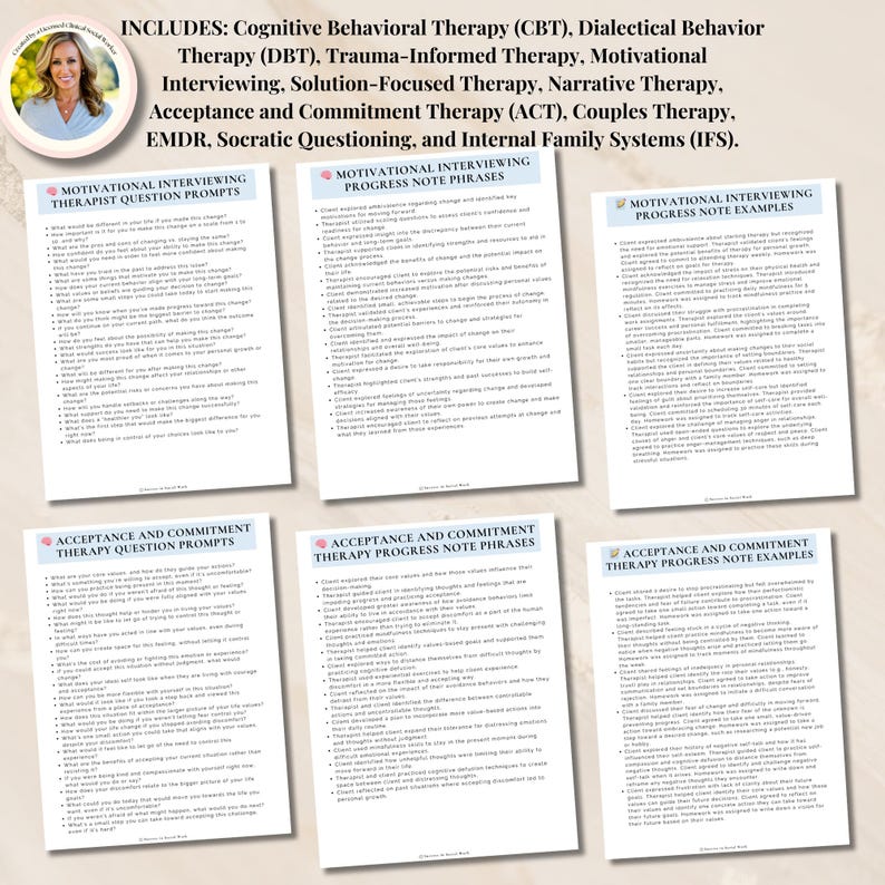 Therapy Progress Note Templates, Therapy Note Sentence Starters ...