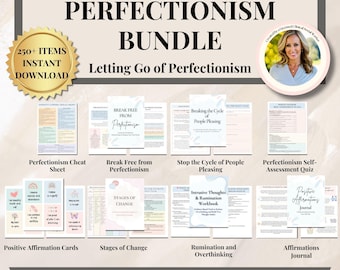 Perfectionism Mega therapy worksheet bundle for perfectionists Break the Cycle of Perfectionism for therapists & mental health professionals