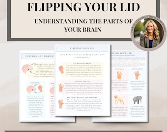 Understanding your Brain when your flipping your lid, Brain and Neuroscience Therapy worksheets therapy tools for Therapists,Psychoeducation