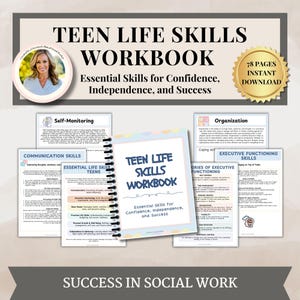Teen Life Crafts Worksheet Bundle, Therapie Arbeitsblätter, Exekutivfunktion, Bewältigungsfähigkeiten, DBT-Sorgen, Lebensfertigkeiten, Lebensfähigkeiten für Kinder