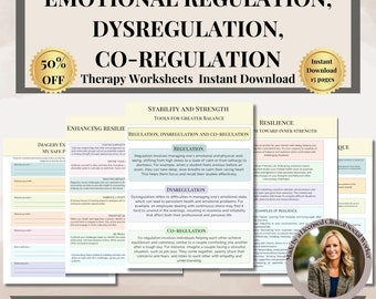 Regulation, Dysregulation and Co-Regulation polyvagal therapy worksheets,Regulation and resilience,Tools and resources for achieving balance