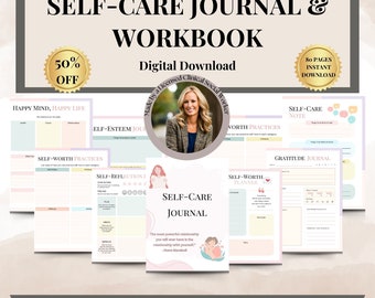 Zelfzorgdagboek afdrukbare digitale download werkboek, therapiewerkbladen, zelfliefdeplanner, zelfliefdewerkboek, zelfhulp, geestelijke gezondheid