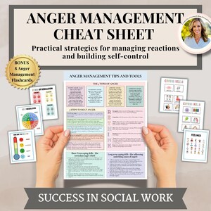 Può includere: Un cheat sheet colorato con suggerimenti e strumenti per gestire la rabbia. Il foglio include sezioni sui tipi di rabbia, i passaggi per superare la rabbia, le capacità di coping a breve termine e le capacità di coping a lungo termine. Il foglio include anche un set bonus di 8 flashcard per la gestione della rabbia.