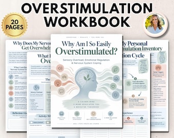 Overstimulation Workbook PDF | Sensory Overload, Emotional Regulation, Nervous System Coping Skills, Anxiety & Stress Therapy Worksheets