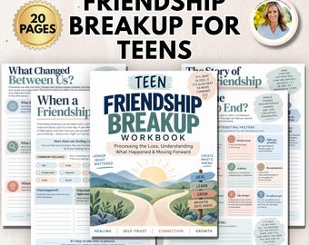 Friendship Breakup Workbook for Teens, Friendship Therapy Worksheets, Coping with Rejection, Teen Counseling & Social Skills