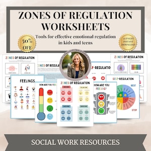 Arbeitsblätter zur Emotionsregulierung, Gefühle Poster, Beruhigungsecke, sozial emotionales Lernen, Schulratgeber, Emotionsregulierung, Zone
