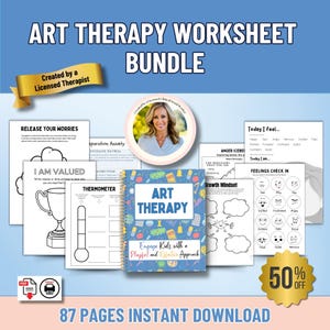 Feuilles de travail sur l'art-thérapie pour les conseillers scolaires en santé mentale, thérapeutes et psychologues, anxiété, estime de soi et confiance en soi, DBT TCC Trauma