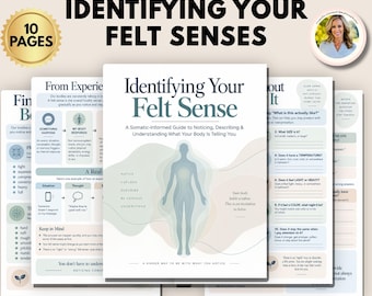 Felt Sense Worksheets | Somatic Therapy Handout, Body Awareness & Nervous System Regulation, Trauma Informed Therapist Tools
