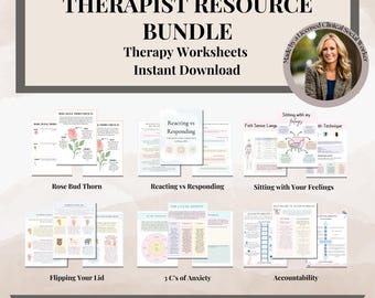 Therapy resource Counseling Worksheets Bundle School Counselor Tools, Reacting vs responding anxiety accountability Therapy worksheets cbt