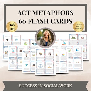Metafore ACT, schede flash metaforiche della terapia di accettazione, terapia dell'impegno, schede flash ACT, defusione cognitiva, flessibilità psicologica