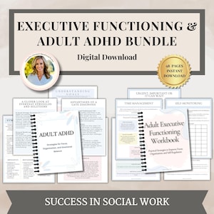 Executive Functioning and Adult ADHD Workbook, Adult Adhd Planner, ADHD Late Diagnosis,neurodiversity, therapy journal, emotional regulation