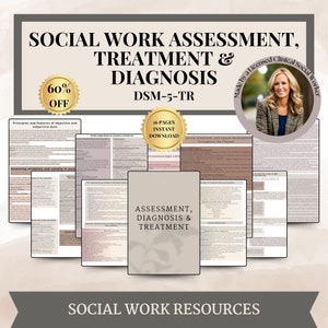 Guía de estudio de trabajo social, guía de estudio de LCSW/LMSW, evaluación, tratamiento y diagnóstico, guía de estudio de DSM-5-tr, examen lmsw lcsw, guía de estudio de trabajo social