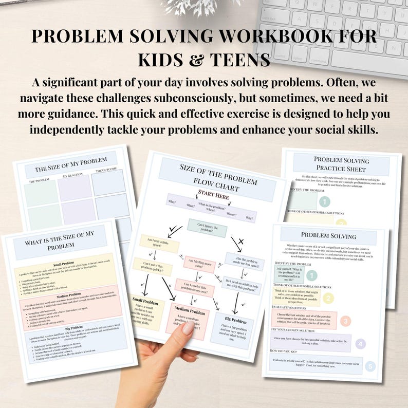 Problem Solving Worksheets for Kids and Teen Therapy, Group Therapy ...