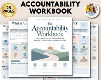 Accountability Workbook for Adults & Teens, Procrastination, Follow Through, Personal Responsibility, Motivation Therapy Worksheets