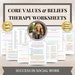 Core Values and Beliefs Worksheets, Challenging Negative Thoughts, Self ...