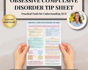 OCD Coping Fähigkeiten Tipp Blatt, Spickzettel für Zwangsstörungen, Kognitive Verhaltenstherapie Handout, OCD Zyklus, Kinder Teen OCD