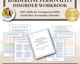 Werkboek borderline-persoonlijkheidsstoornis BPS-werkbladenbundel, DGT-therapiehulpmiddel, emotionele regulatie en copingvaardigheden voor volwassenen