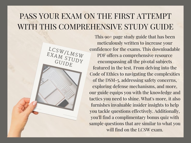 LCSW/LMSW Study Guide, ASWB Exam Tool, Complete Lcsw Lmsw Exam Study Guide, Digital Download