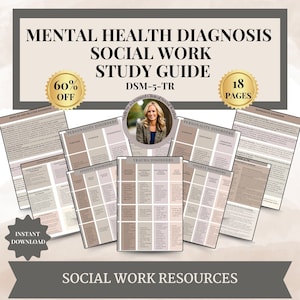 Diagnozy zdrowia psychicznego, DSM-5/DSM-5TR, przewodnik do nauki dsm-5-TR, ściągawka, ocena, leczenie i diagnoza, lcsw lmsw przewodnik do nauki