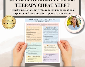 Emotion Focused Therapy Cheat Sheets, Couples Counseling, EFT Cheat Sheets, Attachment-Based Therapy Therapist Resource PDF Download