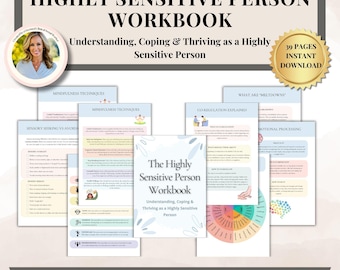 HSP Highly Sensitive Person Workbook  Coping Skills Therapy Worksheets for Highly Sensitive People Emotional Healing Sensory Overload Coping