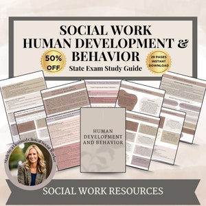 Social Work Study Guide,Human Development& Behavior,MSW Study Guide,lmsw lcsw exam,digital download,LCSW/LMSW study guide,therapist resource