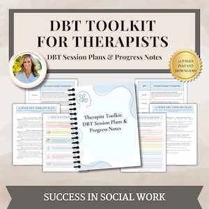 DBT Session Plans & Progress Notes for Therapy Sessions, dbt skills, dbt workbook, therapy worksheet, counseling resources, therapy tools