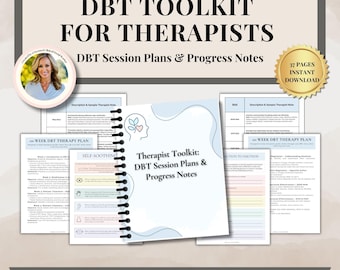 DBT Session Plans & Progress Notes for Therapy Sessions, dbt skills, dbt workbook, therapy worksheet, counseling resources, therapy tools