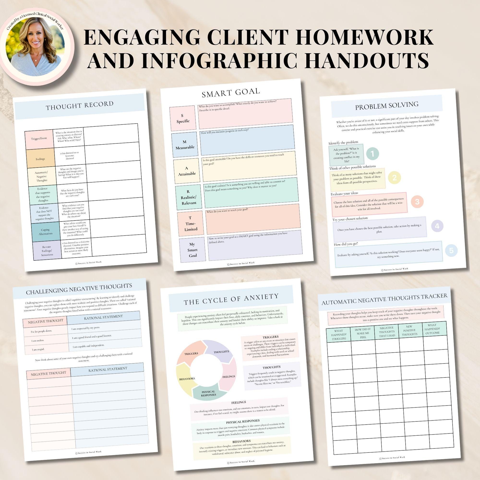 CBT Bundle Session Plans & Progress Notes for Therapy Sessions,cbt ...