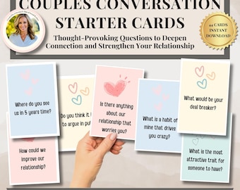 Couples Conversation Cards, Couples Counseling, Communication Tools Couples Counseling Questions Trust Building Marriage therapy tools