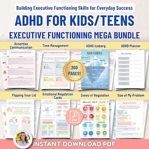Pack complet de 280 pages sur les fonctions exécutives du TDAH chez les enfants et les adolescents : outils thérapeutiques, compétences de vie et gestion des impulsions.