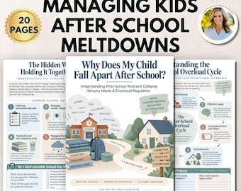 Emotional Regulation for Kids Sensory Overload ADHD & Autism PDF Kids After School Meltdowns Workbook for Parents Calm After-School Routines