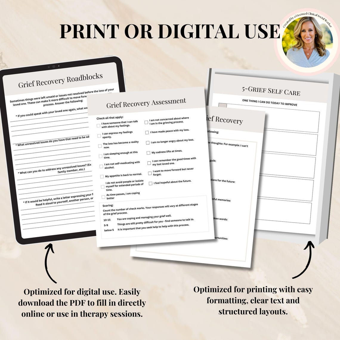 Grief and Loss Worksheets for Processing Grief and Finding Emotional ...
