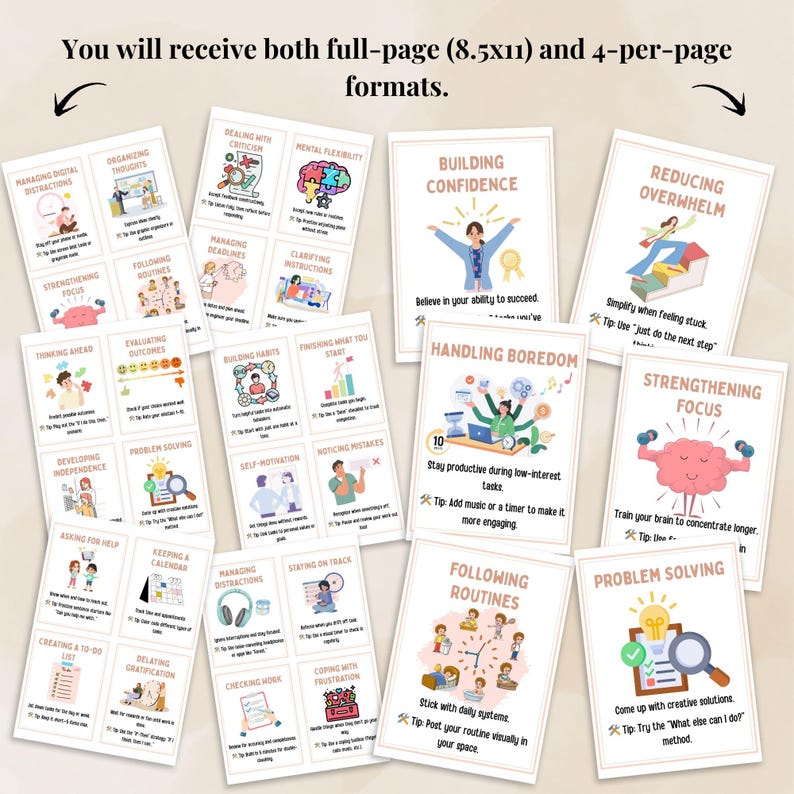 Executive Functioning Flashcards for Kids and Teens With ADHD Tools ...