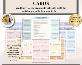 Social Skills Scenario Cards for Kids 120 SEL Prompts for Autism Social Skills, ADHD Self-Regulation, Conflict Resolution, Problem Solving