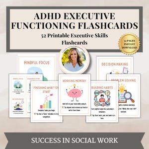 ADHS Karteikarten Memory für Kinder und Jugendliche | Therapie Arbeitsblätter | Druckbare Fertigkeitskarten | Digitaler Download