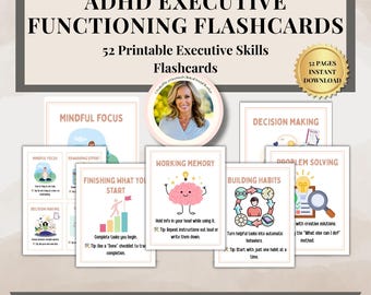 ADHS Karteikarten Memory für Kinder und Jugendliche | Therapie Arbeitsblätter | Druckbare Fertigkeitskarten | Digitaler Download