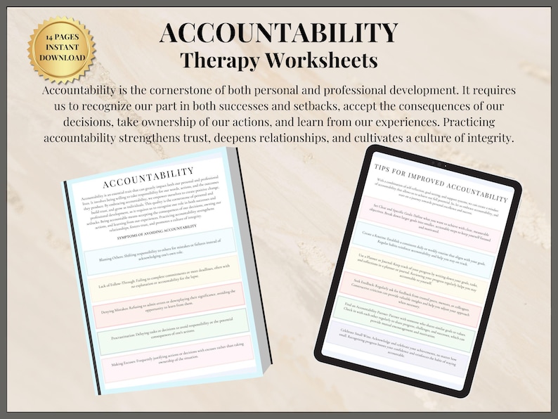 Accountability Worksheets for Teens and Adults Self blame Vs