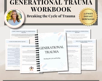 Cahier d'exercices sur les traumatismes générationnels pour thérapeute, TSPT, feuilles de travail sur la thérapie, guérison d'un traumatisme, traumatisme de l'enfance, traitement du traumatisme, thérapie de la traumatologie