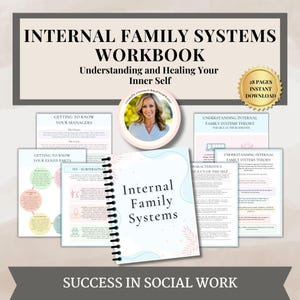 Cuaderno de trabajo de sistemas familiares internos, hojas de referencia de IFS, regulación emocional, hojas de trabajo de terapia de trabajo con partes, trauma, ansiedad, autoayuda