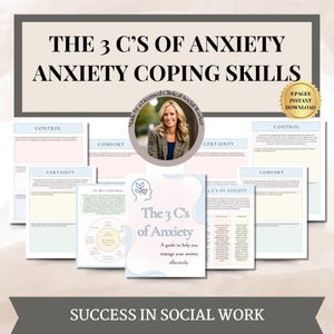 Die 3 C's der Angst Sicherheit, Komfort und Kontrolle Arbeitsblätter für die psychische Gesundheit Angst Bewältigungsfähigkeiten Therapie Arbeitsblätter CBT Journal